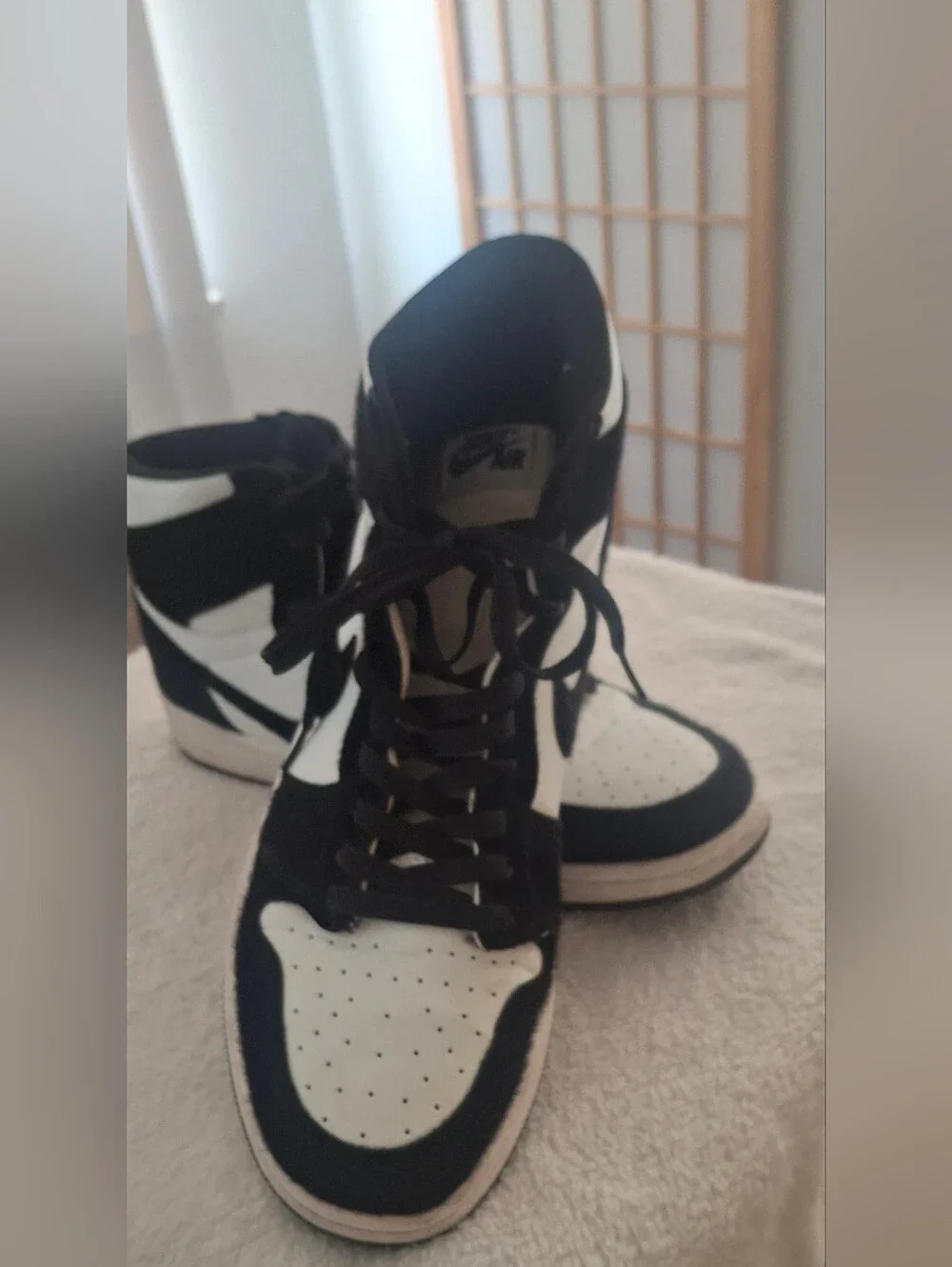 Air Jordan 1 Retro High OG Twist Panda Black White Fur EU 47 US 13